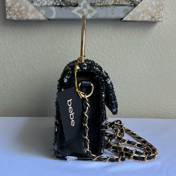 Kamala Top Handle Tweed Mini Crossbody5.5Wx5H Black - Picture 5 of 15